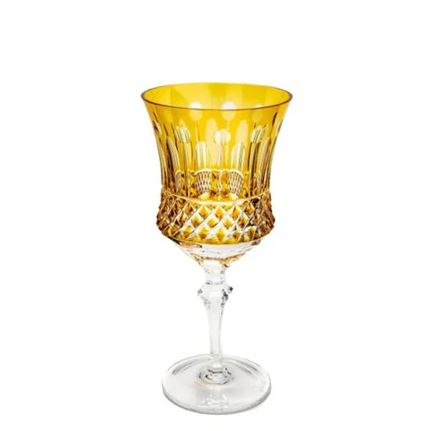 Taça de Cristal Mozart para Vinho Branco Amarelo Lapidado 270ml