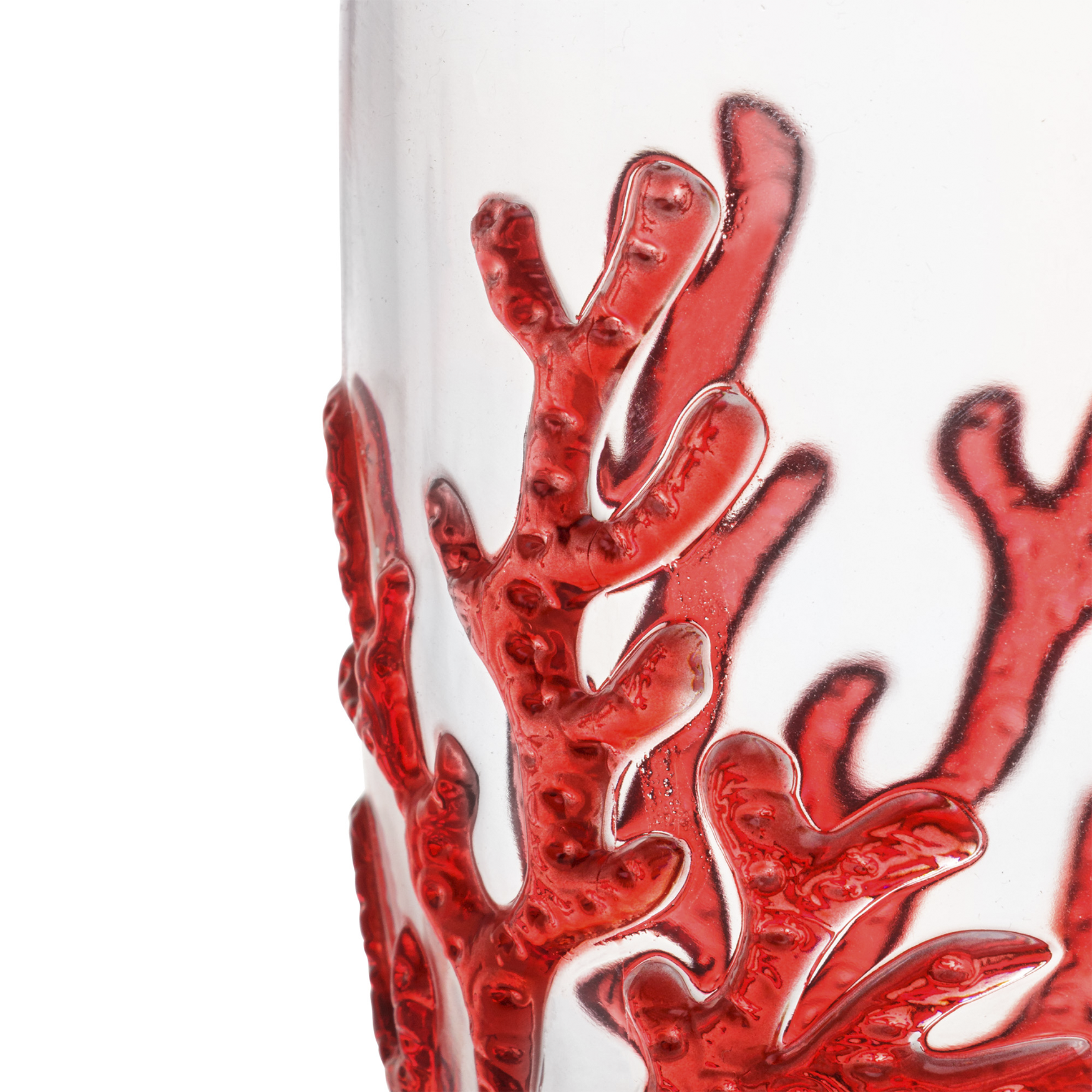 Copo Baixo Acrílico Coral Vermelho - Conjunto Com 6