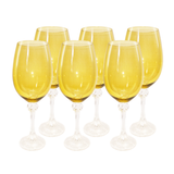 Taças Cristal Para Vinho Elisa Kale Verde 450ml - Conjunto Com 6